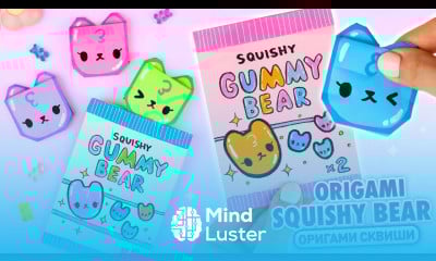 Оригами Сквиши Желейный медведь из бумаги Сквиши без скотча и клея Origami Squishy Gummy Bear