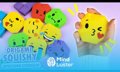 Оригами Сквиши Эмодзи из бумаги Сквиши без скотча и клея Origami Squishy Paper Emoji