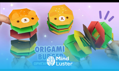 Оригами Бургер Мишка из бумаги Игрушка пружинка из бумаги Origami Paper Burger Toy