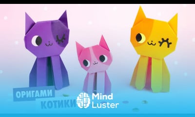 ОРИГАМИ КОШКА ИЗ БУМАГИ ORIGAMI CAT