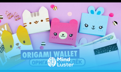 Оригами Кошелек из бумаги Мишка Котик Пушин Корги Origami Paper Wallet Pusheen Cat Corgi Bear