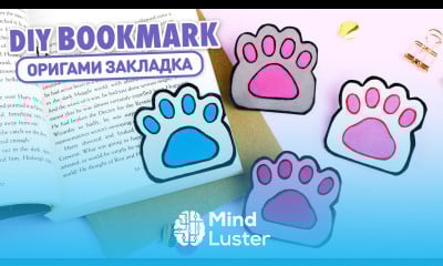 Оригами ЛАПКА Котика Закладка из бумаги Origami Paper Bookmark Cat Paw