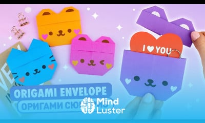 Оригами Медведь и Котик из бумаги DIY Бумажный конверт Origami Paper Cat and Bear Envelope