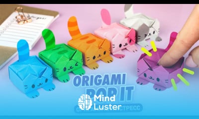 Оригами Котик ПОП ИТ из бумаги Антистресс из бумаги Origami Paper Cat Pop it