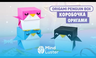 Оригами КОРОБОЧКА Пингвин DIY Новый год Origami Penguin Box Christmas gift Ideas