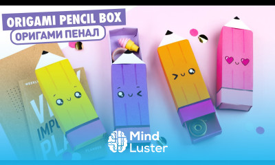Оригами Пенал Карандаш из бумаги Origami Paper Pencil Box DIY Снова в школу