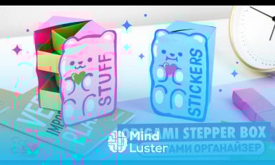 Оригами Органайзер Желейный Медведь из бумаги Origami Secret Stepper Box DIY Gummy bear