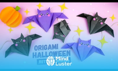 Оригами Летучая Мышь из бумаги DIY Halloween Origami Paper Bat