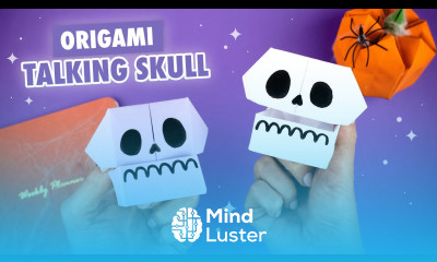 Оригами Череп из бумаги Бумажная поделка на Хэллоуин Origami Paper Skull