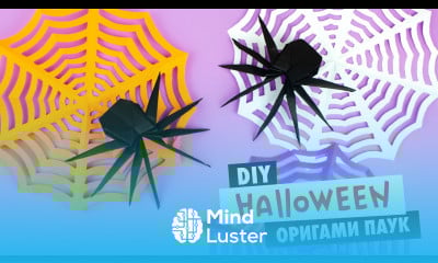 ОРИГАМИ ПАУК ИЗ БУМАГИ НА ХЭЛЛОУИН DIY HALLOWEEN ORIGAMI SPIDER