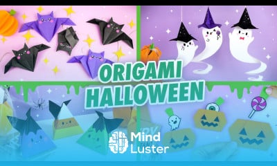 Оригами Идеи на Хэллоуин Летучая мышь тыква и призрак Origami Paper Craft ideas for Halloween