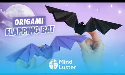 Оригами Летучая Мышь машущая крыльями из бумаги DIY Halloween Origami Paper Flapping Bat