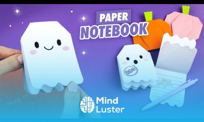 Оригами Блокнот Привидение из бумаги Origami Paper Notebook without glue