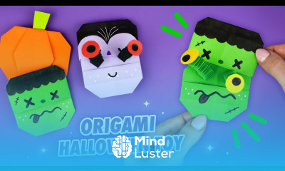 Оригами Игрушка на Хэллоуин Бумажный Монстр и Вампир Origami Paper Halloween toy