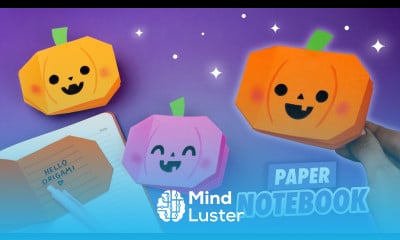 Оригами Блокнот Тыква из бумаги Origami Paper Notebook without glue