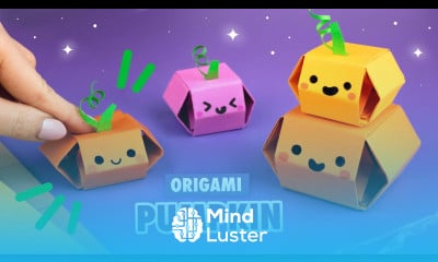 Оригами Прыгающая Тыква из бумаги Игрушка на Хэллоуин Origami Jumping Paper Pumpkin