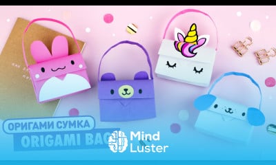 Оригами Сумочка Единорог Мишка Зайчик из бумаги Origami Unicorn Bear and Bunny Paper Handbag