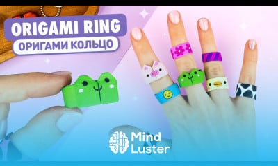 Оригами КОЛЬЦО Лягушка Свинка из бумаги Origami Paper Ring Frog Pig