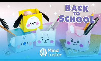 Оригами BTS Коробочка из бумаги DIY Back to School Origami BT21 Paper box