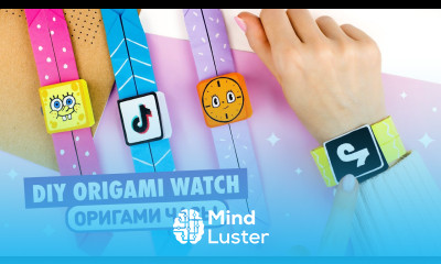 DIY Оригами Часы из Бумаги Тик Ток Губка Боб Мисс Минутка Origami Paper Watch Tik Tok Spongebob