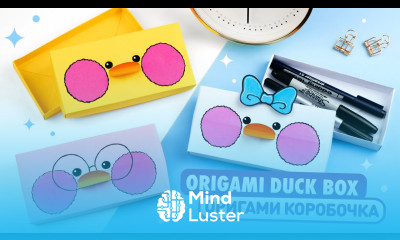 Оригами УТОЧКА Коробочка из бумаги DIY Пенал Лалафанфан Origami Paper Box Duck Lalafanfan