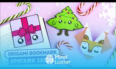 Оригами ЗАКЛАДКИ Ёлка Подарок и Олень из бумаги DIY Новый Год Origami Christmas Corner Bookmark