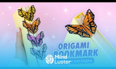 Оригами Бабочка из бумаги Книжная закладка Origami Paper Butterfly Bookmark