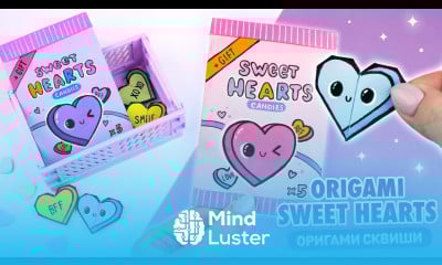 Оригами Сквиши Сердечки из бумаги Origami Squishy Paper Hearts Blind Bag