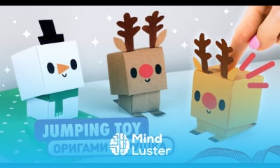 Оригами Снеговик и Олень из бумаги Новогодняя Игрушка Антистресс Origami Paper Snowman Deer