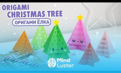 Оригами Елка из бумаги DIY Новый год Origami Paper Christmas tree