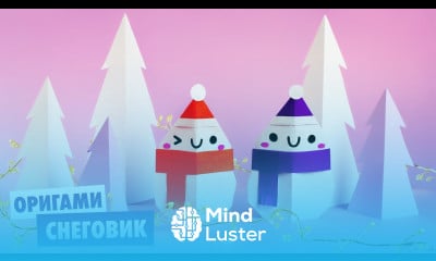 ОРИГАМИ СНЕГОВИК ИЗ БУМАГИ DIY НОВЫЙ ГОД ORIGAMI PAPER SNOWMAN