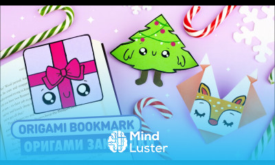 Оригами ЗАКЛАДКИ Ёлка Подарок и Олень из бумаги DIY Новый Год Origami Christmas Corner Bookmark
