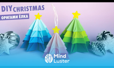 ОРИГАМИ Новогодняя ЁЛКА из бумаги DIY Новогодние украшения Origami Paper Christmas Tree