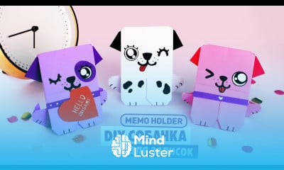 Оригами Собака Держатель Записок из бумаги Origami Dog Memo Holder