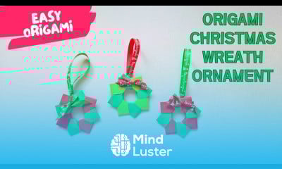 How to Make an Origami Christmas Wreath Ornament Easy DIY Holiday Craft 