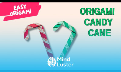 How to Make an Origami Candy Cane Easy Christmas Paper Craft Tutorial 