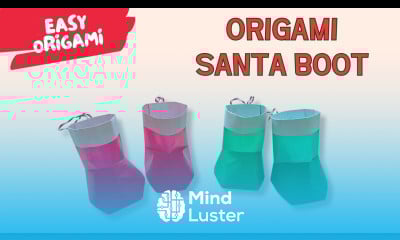 DIY Santa Boot Christmas Ornament Cute Easy Origami Craft for Holidays