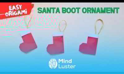 Easy Christmas Origami Santa Boot Ornament Step by Step 