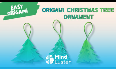 Easy Christmas Origami Paper Tree Ornament Step by Step