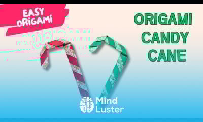 How to Make an Origami Candy Cane Easy Christmas Paper Craft Tutorial 