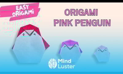 Pink Origami Penguin Tutorial Cute Paper Penguin Craft for Kids Beginners