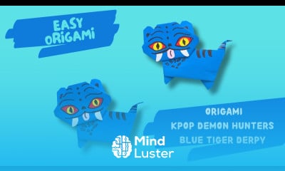 K pop Demon Hunters Tiger Derpy Origami Blue Tiger Derpy