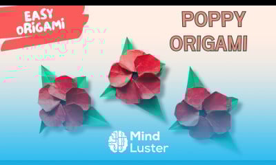 How to make Red Poppy Flower Origami  Beautiful Paper Flower Tutorial