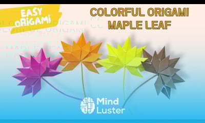 Colorful Origami Maple Leaf  Easy Autumn Craft DIY Fall Decoration