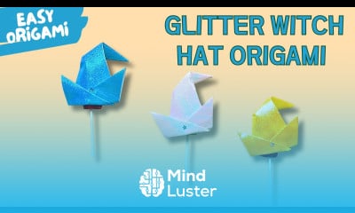 DIY Glitter Witch Hat Origami  Easy Halloween Paper Craft