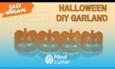 How to Make an Origami Jack o Lantern Garland Easy Halloween Paper Craft