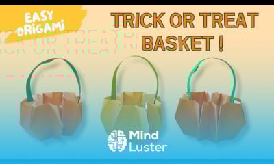 Origami Halloween Pumpkin Basket  Trick or Treat Basket