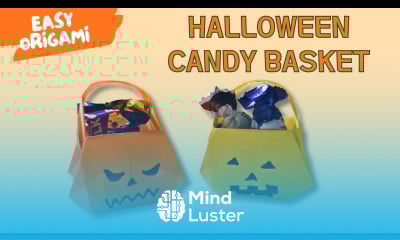 How to Make a Halloween Candy Basket Easy Origami Paper Craft 