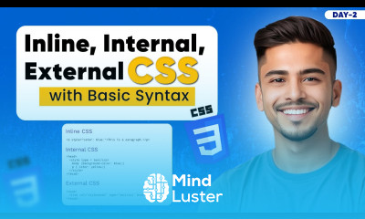 Link CSS to HTML Inline Internal External CSS Explained Complete CSS Course – Day 2 css