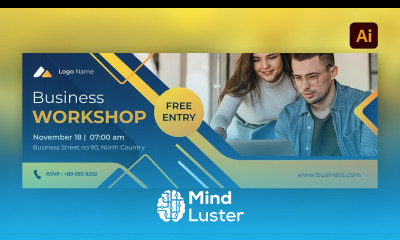 Business Workshop Facebook Cover Design in Adobe Illustrator